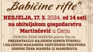 Babičine rifte u nedjelju, 17. ožujka od 14 sati