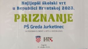 Područnoj školi Greda-Jurketinec Priznanje HRT-a za poseban element u vrtu u sezoni 2023.